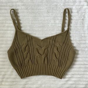 Wild Fable Olive Green Sweater Crop Top